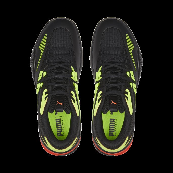 Court Rider 2.0 Glow Stick Basketballsko Black-lime Squeeze Puma På Tilbud
