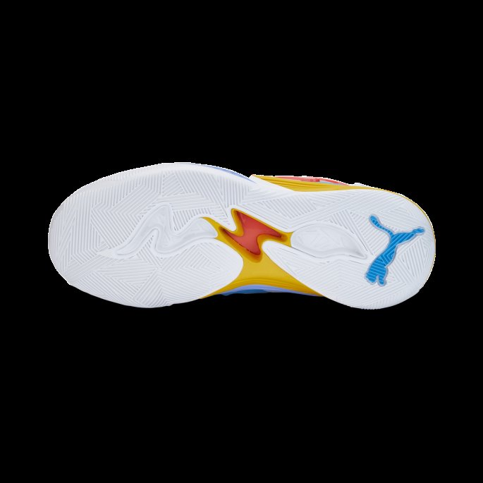 Trc Blaze Court Pop Art Basketball Sko Puma På Tilbud Brennende Korall-elektro Lilla