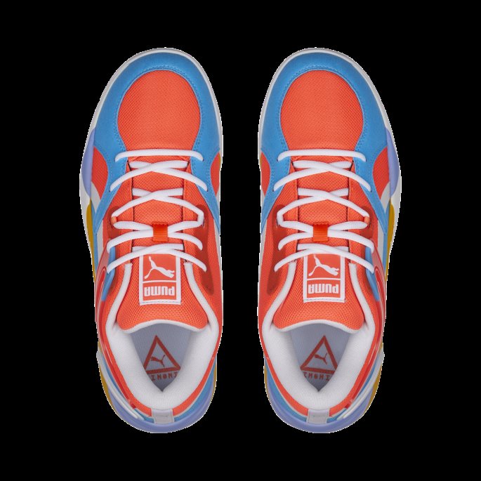 Trc Blaze Court Pop Art Basketball Sko Puma På Tilbud Brennende Korall-elektro Lilla