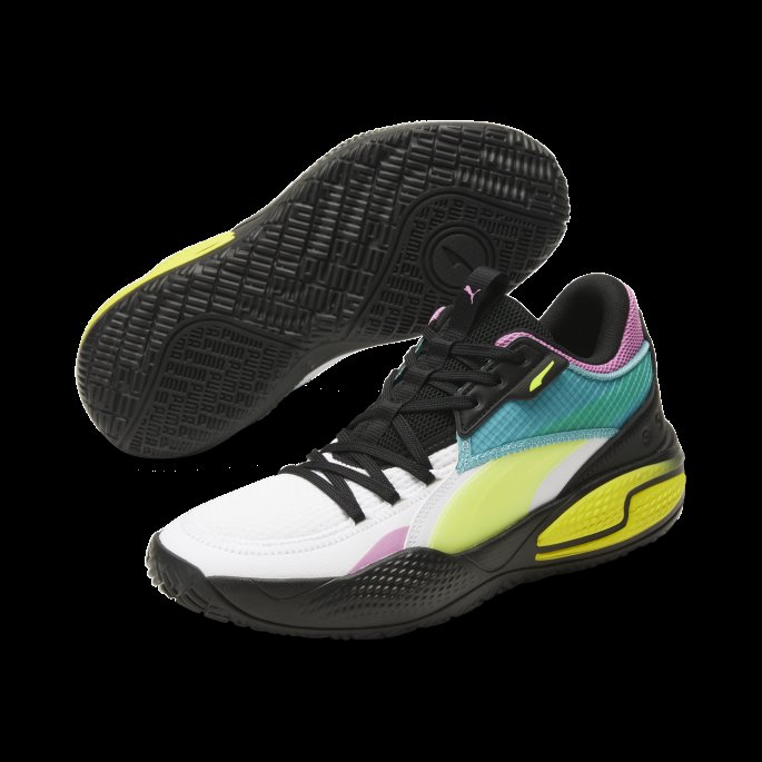 Puma På Salg Court Rider Swxp Basketball Sko Hvit-gul Alert