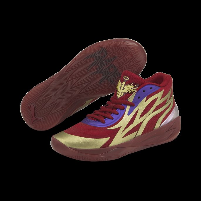 Mb.02 Phoenix Basketball Sko Intens Rød-metallisk Gull Puma På Salg