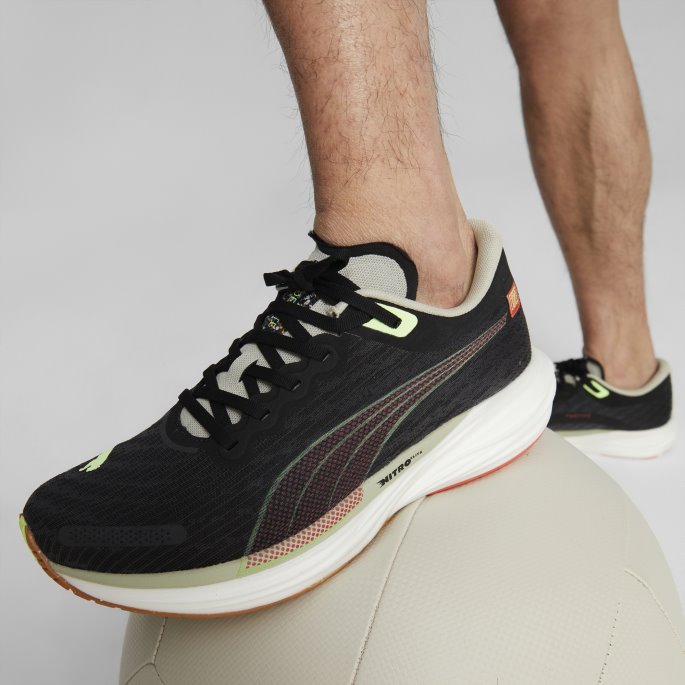 Puma På Tilbud X First Mile Deviate Nitro 2 Løpesko For Menn Svart Brusende Eple-firelight