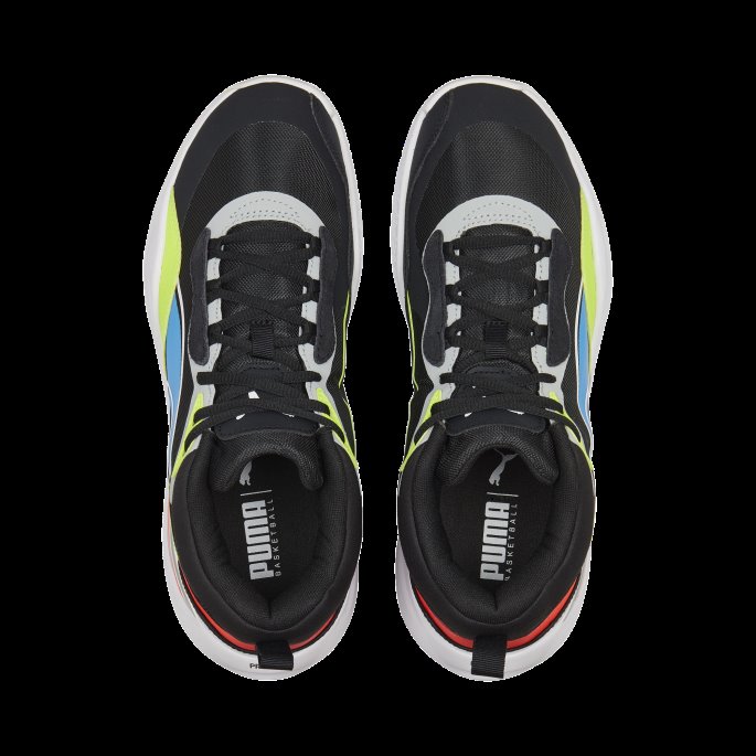 Playmaker Pro Basketballsko Jet Black-lime Squeeze Puma På Tilbud