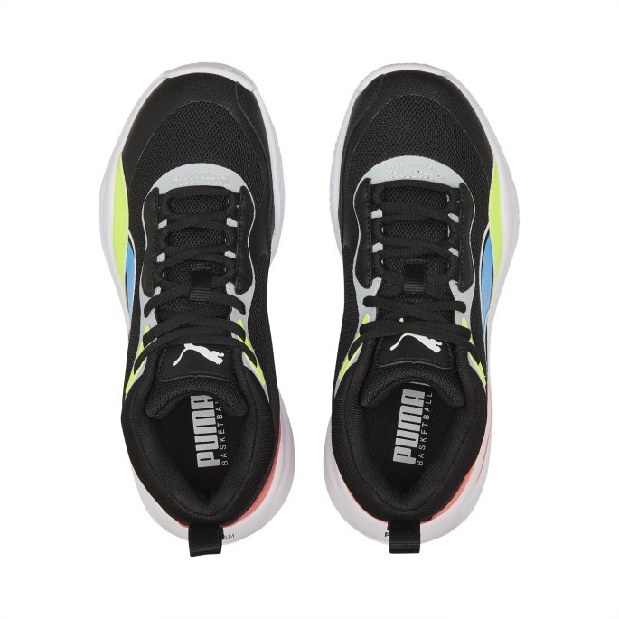 Puma På Salg Playmaker Pro Basketball Sko Ungdom Jet Black-lime Squeeze