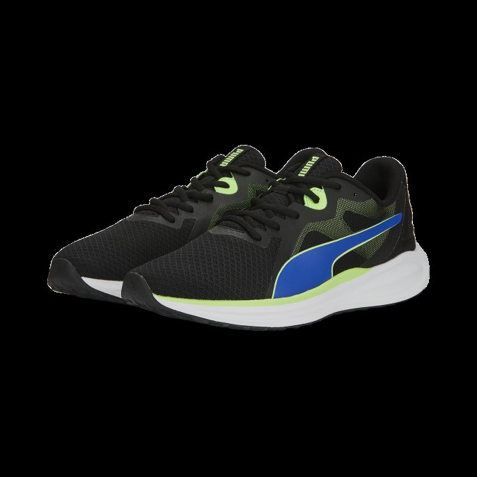 Puma På Tilbud Svart-kongelig Safir-gassende Lime Twitch Runner Fresh Joggesko