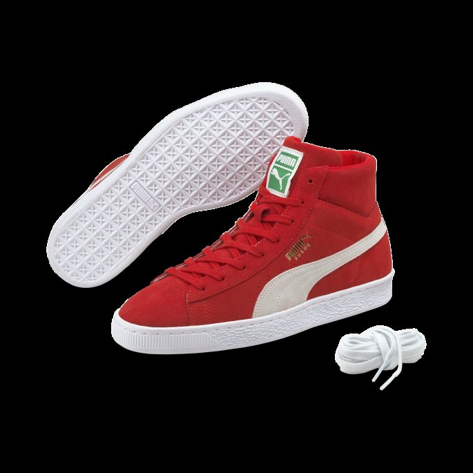 Puma På Tilbud Høyrisiko Rød-hvit Semsket Mid Xxi Sneakers