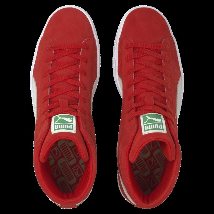 Puma På Tilbud Høyrisiko Rød-hvit Semsket Mid Xxi Sneakers