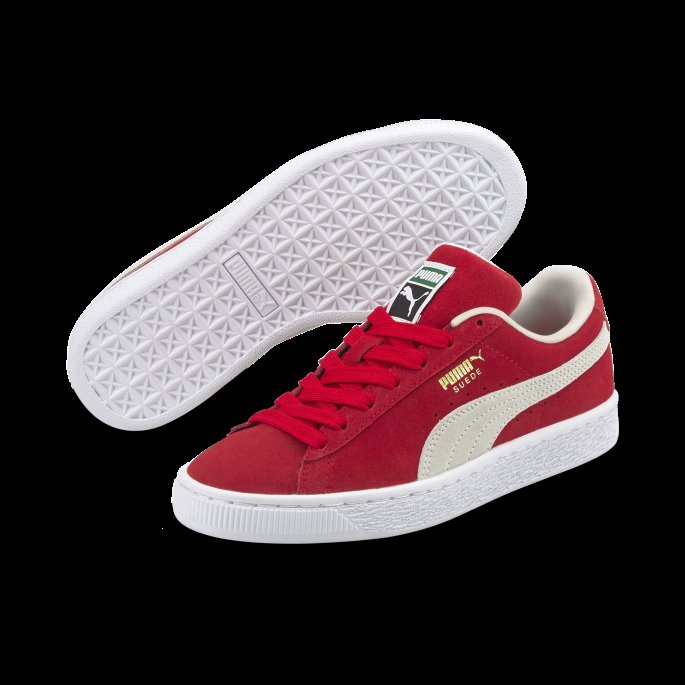 Puma På Tilbud Høyrisiko Rød-hvit Semsket Klassisk Xxi Sneakers Store Barn