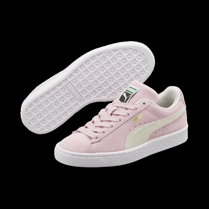Semsket Klassisk Xxi Ungdomssko Rosa Dame-hvit Puma På Tilbud