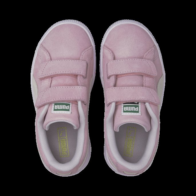 Puma På Tilbud Semsket Skinn Klassiske Xxi Barnejoggesko Rosa Dame-hvite