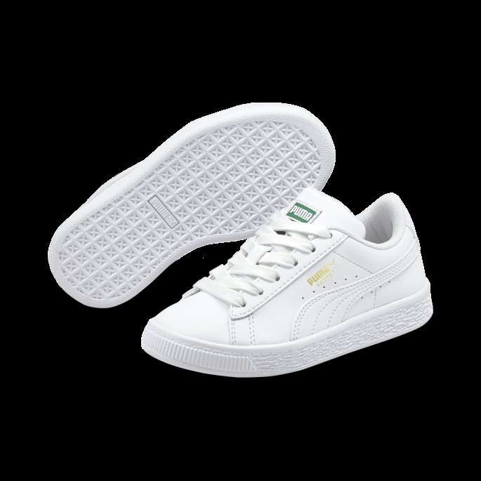 Puma På Tilbud Hvit-hvit Kurv Klassiske Xxi Små Barnesko