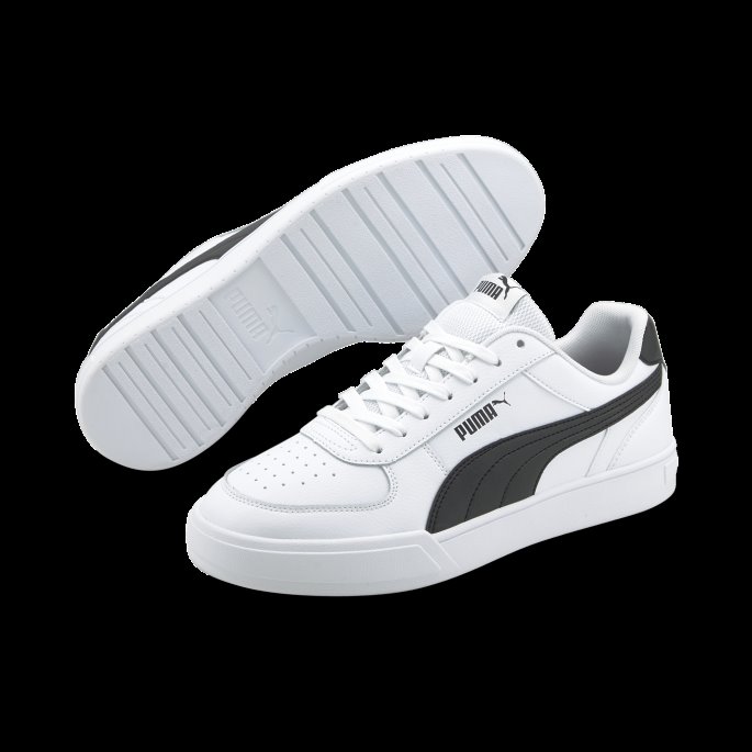 Puma På Tilbud Caven Joggesko Hvit-svart-svart