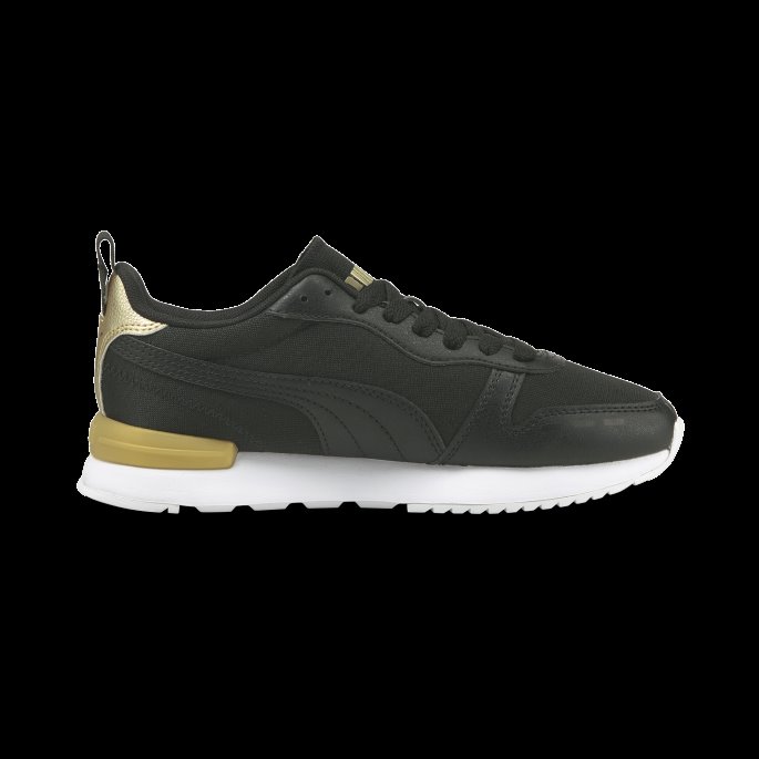 R78 Metallic Pop Joggesko For Kvinner Puma På Tilbud Svart-svart-team Gull