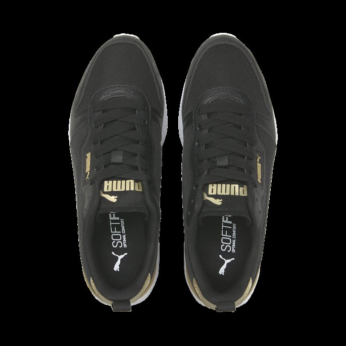 R78 Metallic Pop Joggesko For Kvinner Puma På Tilbud Svart-svart-team Gull