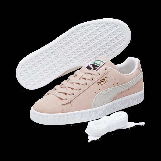 Puma På Tilbud Semsket Skinn Klassiske Xxi Joggesko For Kvinner Ferskenskinn-hvit