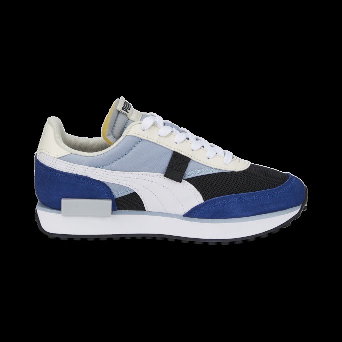 Puma På Tilbud Future Rider Splash Joggesko Store Barn Blå Vask-svart-hvit