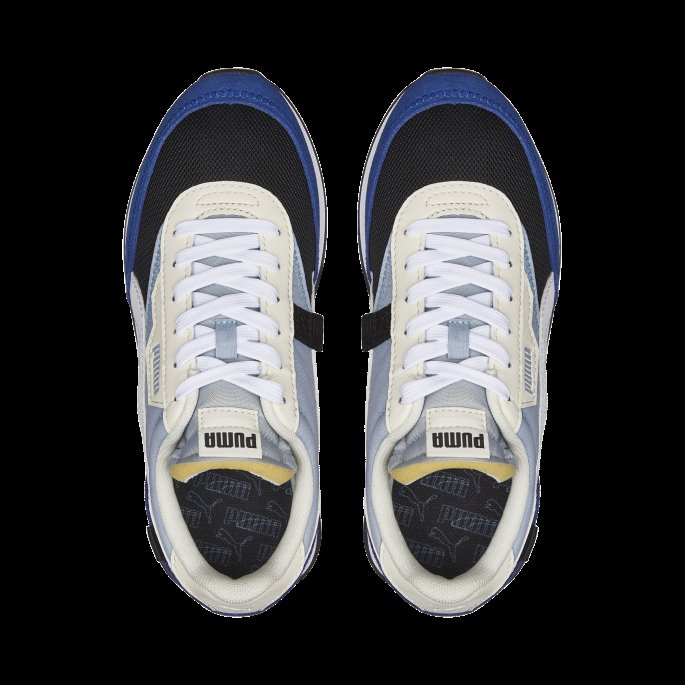 Puma På Tilbud Future Rider Splash Joggesko Store Barn Blå Vask-svart-hvit