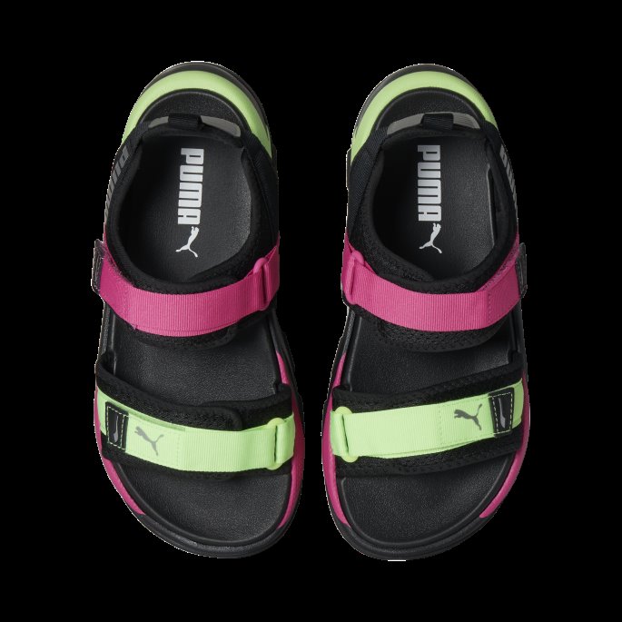 Puma På Tilbud Rs-sandal Gid Damesandaler Svart-sjokkerende Rosa-brusende Lime