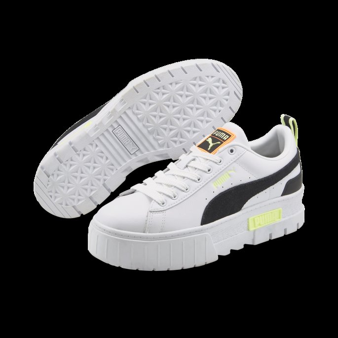 Puma På Tilbud Mayze Joggesko For Kvinner Hvit-svart-fizzy Light