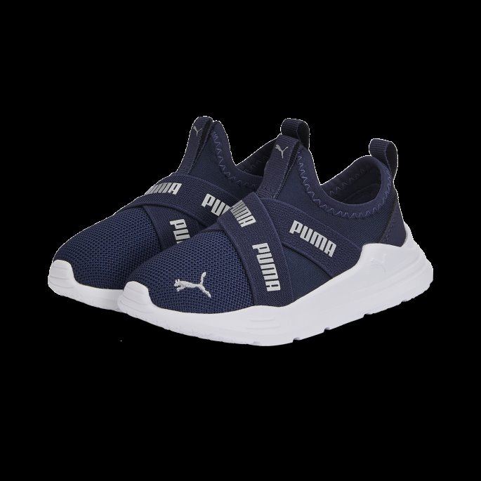 Kablet Kjøre Slip-on Småbarn Sko Puma På Tilbud Peacoat-sølv