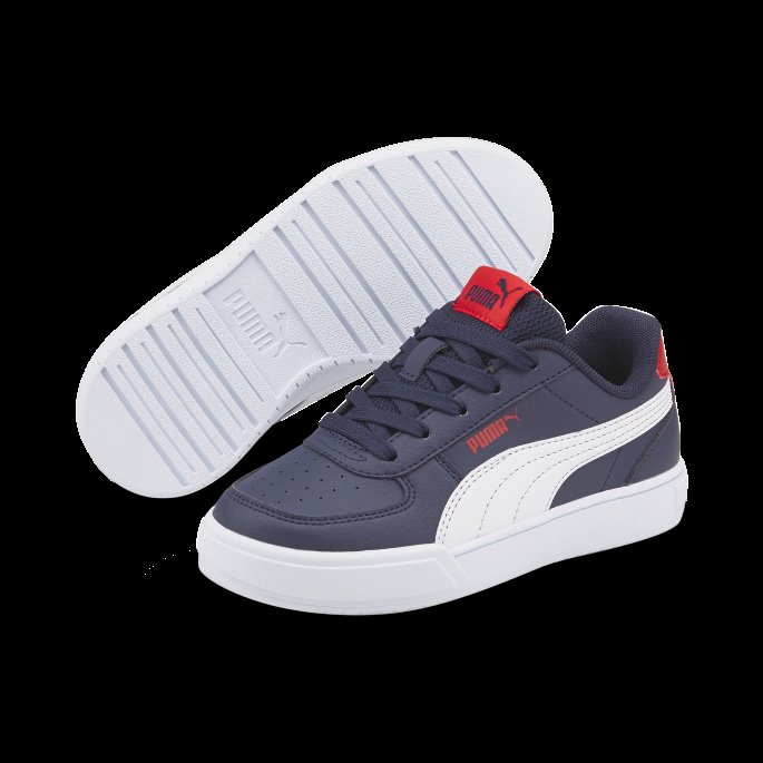 Peacoat-white-high Risk Red Caven Barnesko Puma På Tilbud