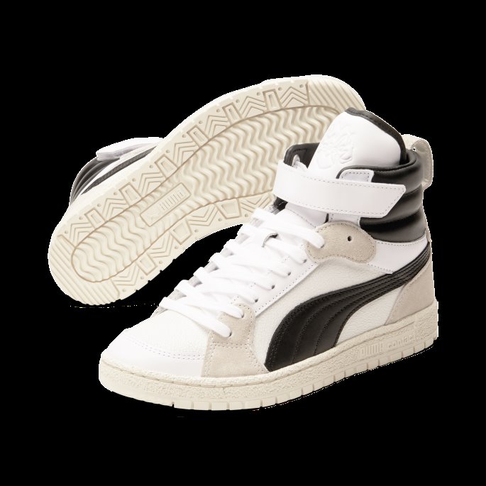 Puma På Salg High Court Regal Ralph Sampson Mid Joggesko For Kvinner Whisper Hvit-svart