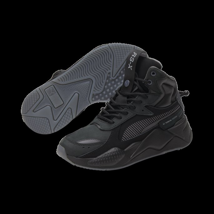 Rs-x Mid Militia Joggesko Store Barn Puma På Tilbud Svart-asfalt-duskregn