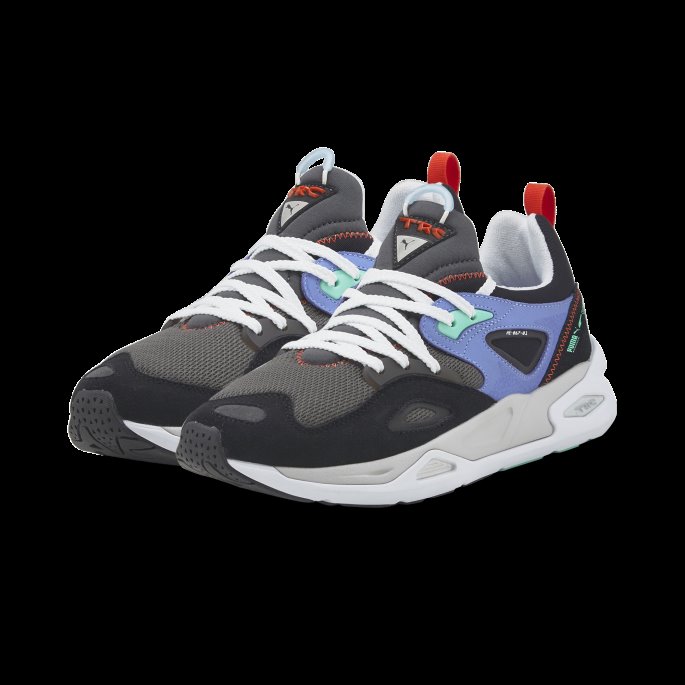 Asfalt-svart-elektro Lilla Puma På Tilbud Trc Blaze The Triangle Trainers