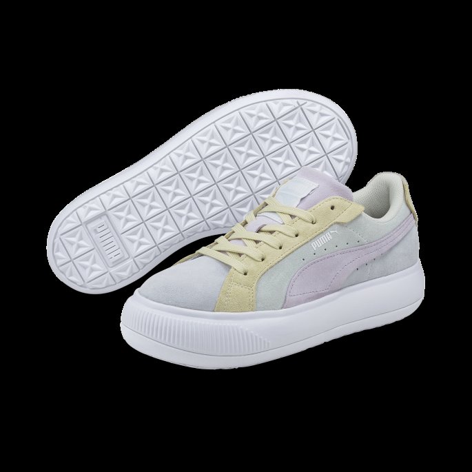 Puma På Tilbud Semsket Skinn Mayu Sjeldne Joggesko For Kvinner Ice Flow-white-nimbus Cloud