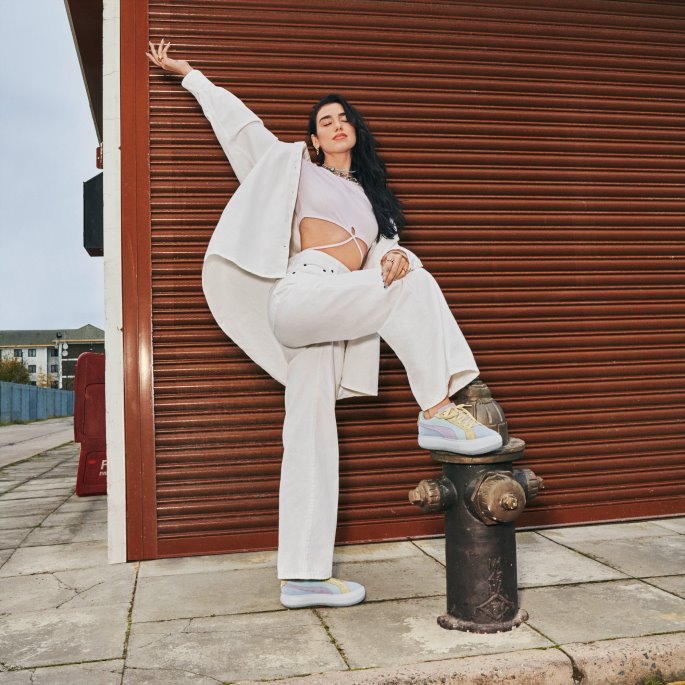 Puma På Tilbud Semsket Skinn Mayu Sjeldne Joggesko For Kvinner Ice Flow-white-nimbus Cloud
