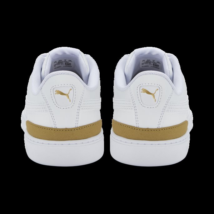 Puma På Tilbud Vikky V3 Skinn Damesko Hvit-hvit-team Gull