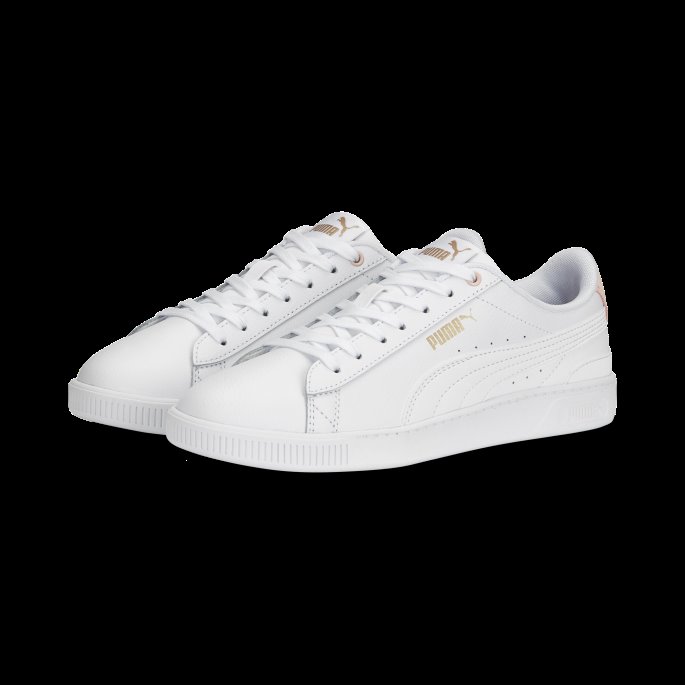 Puma På Tilbud Vikky V3 Skinn Damesko Hvit-rosa Dust-gull