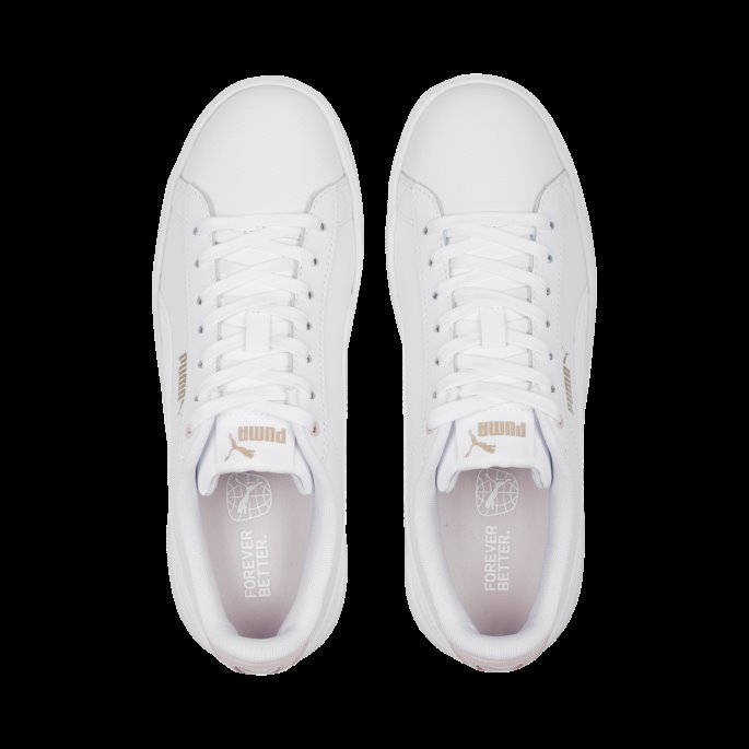 Puma På Tilbud Vikky V3 Skinn Damesko Hvit-rosa Dust-gull