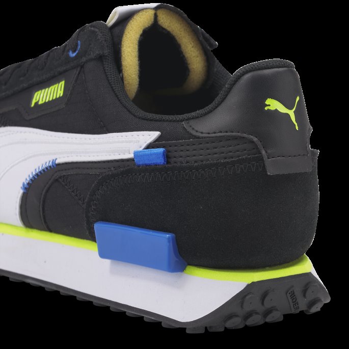 Future Rider Displaced Trainers Black-white-lime Squeeze Puma På Salg