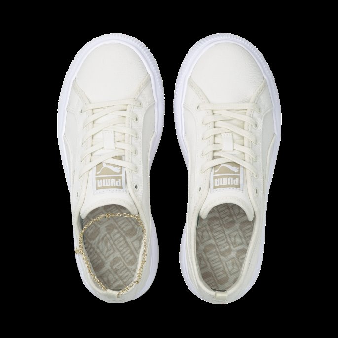 Puma På Tilbud Uberørt-hvit Semsket Mayu Canvas Sneaker