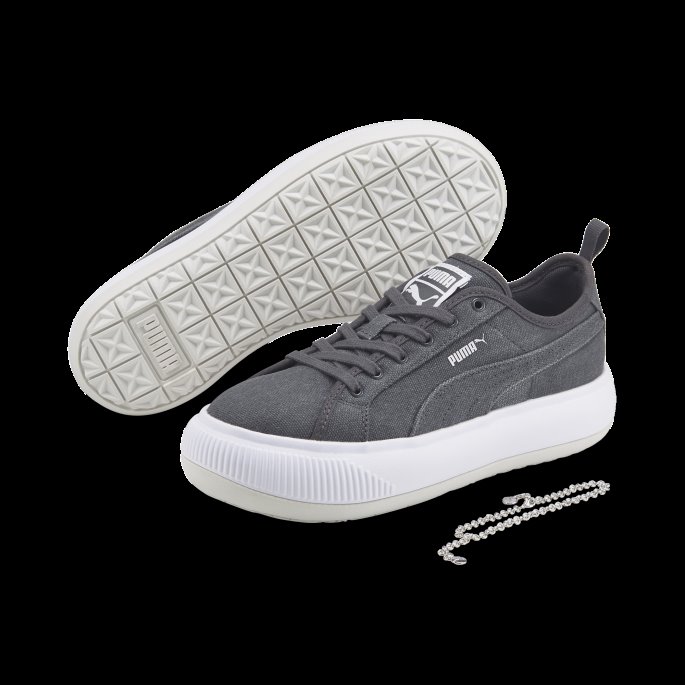 Ibenholt-hvit-nimbus Cloud Puma På Tilbud Semsket Mayu Canvas Sneaker