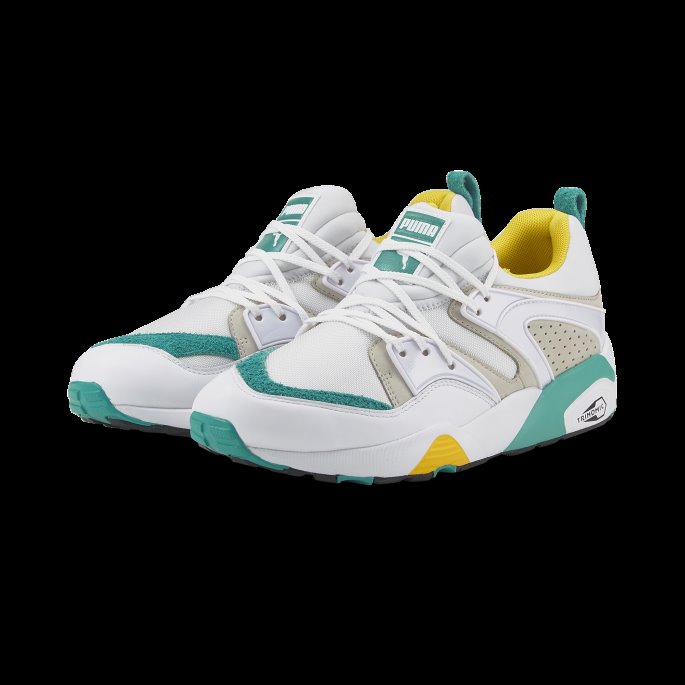 Blaze Of Glory Retro Joggesko Hvit-grå Fiolett-spektra Grønn Puma På Salg
