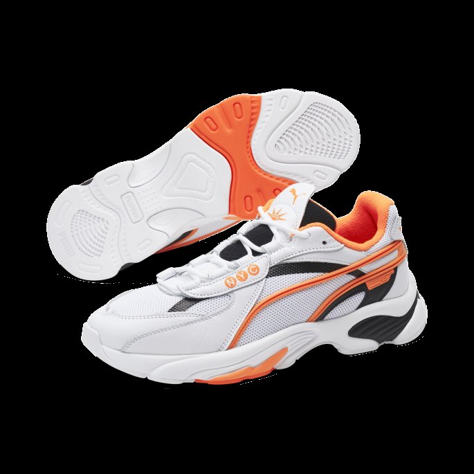 Puma På Tilbud Nyc Rs-connect Joggesko Hvit-oransje Glød-elfenben Glød