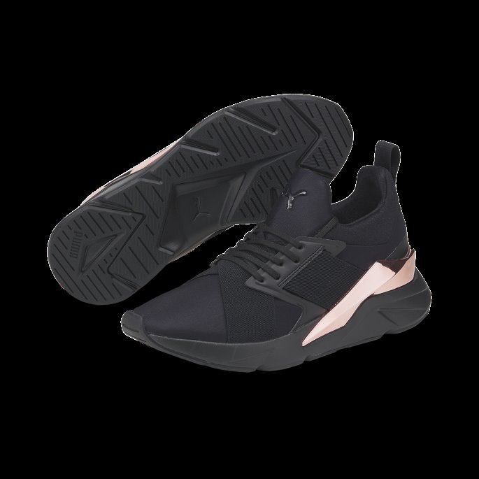 Puma På Tilbud Svart-rosa Gull Muse X5 Metall Damesko