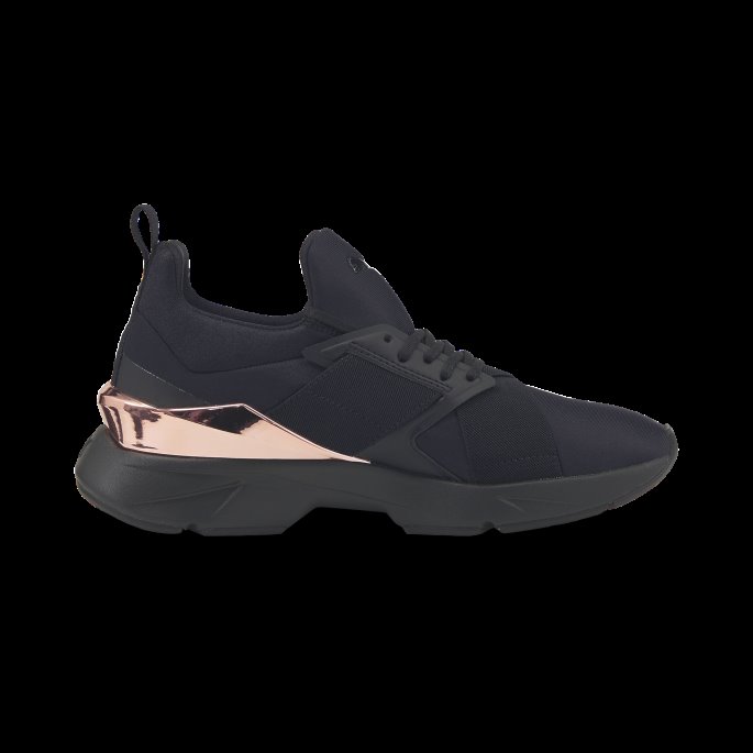 Puma På Tilbud Svart-rosa Gull Muse X5 Metall Damesko