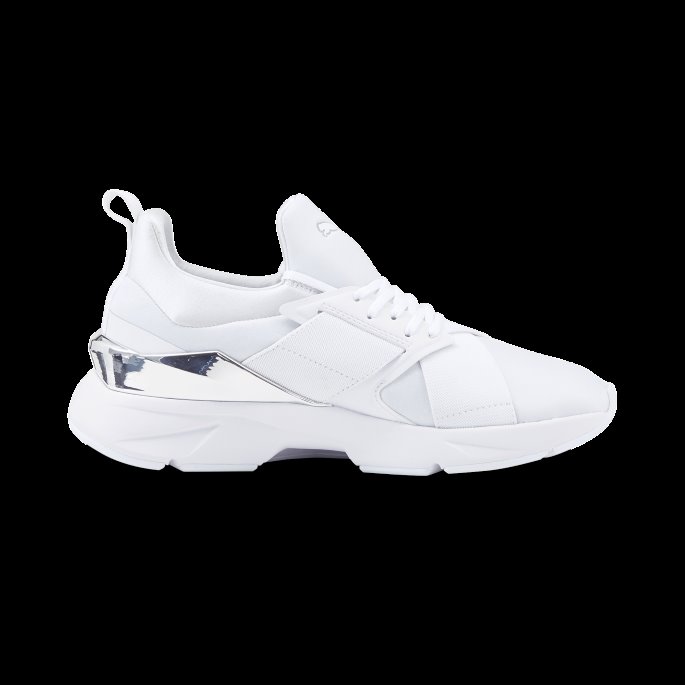 Hvit-sølv Muse X5 Metall Joggesko For Kvinner Puma På Salg
