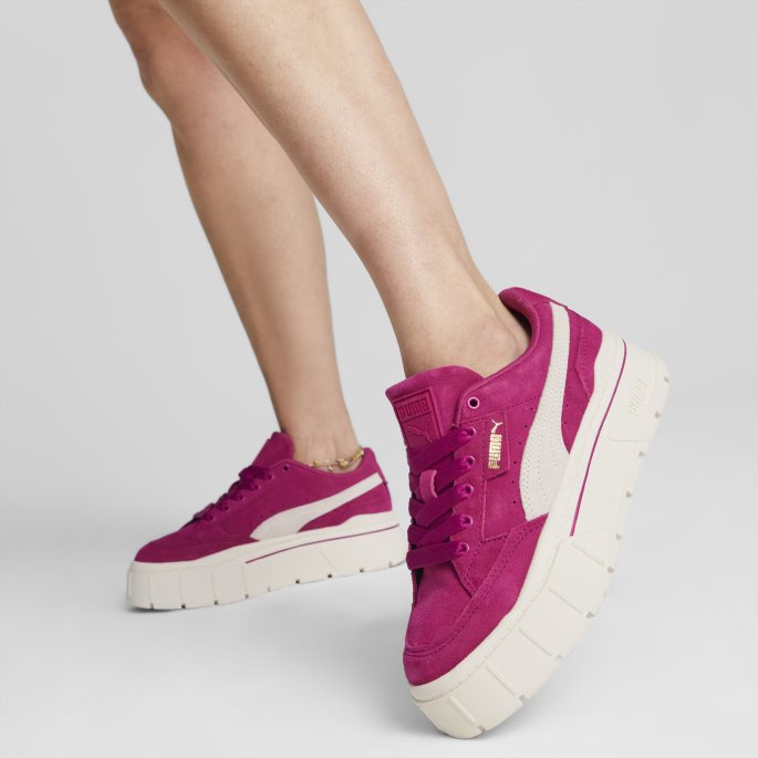 Mayze Stack Semsket Sneakers Dame Festival Fuchsia Puma På Salg