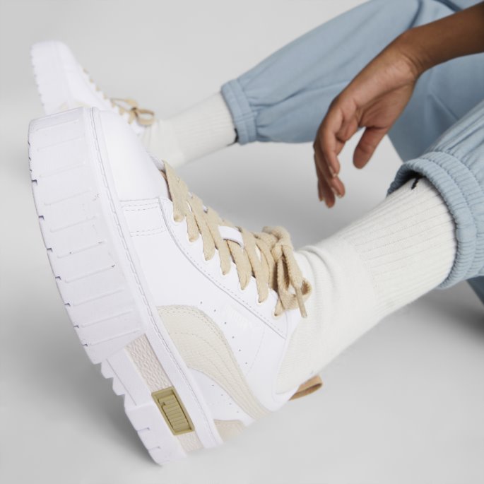 Puma På Tilbud Hvit-blek Khaki Mayze Luxe Damesko