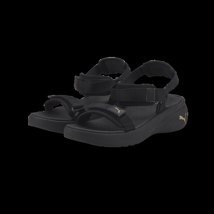 Sporty Vola Damesandaler Black-team Gull Puma På Salg