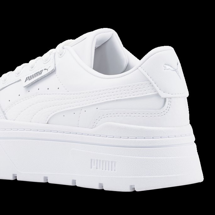 Hvit Mayze Stack Skinn Joggesko Dame Puma På Tilbud