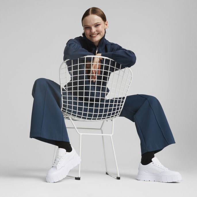 Mayze Stack Skinn Dame Joggesko Puma På Tilbud Hvit