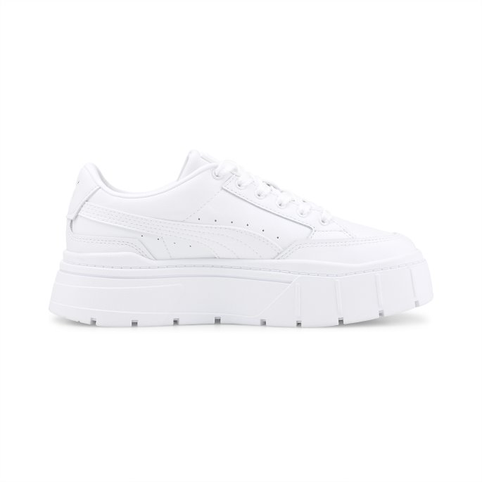 Mayze Stack Skinn Dame Joggesko Puma På Tilbud Hvit