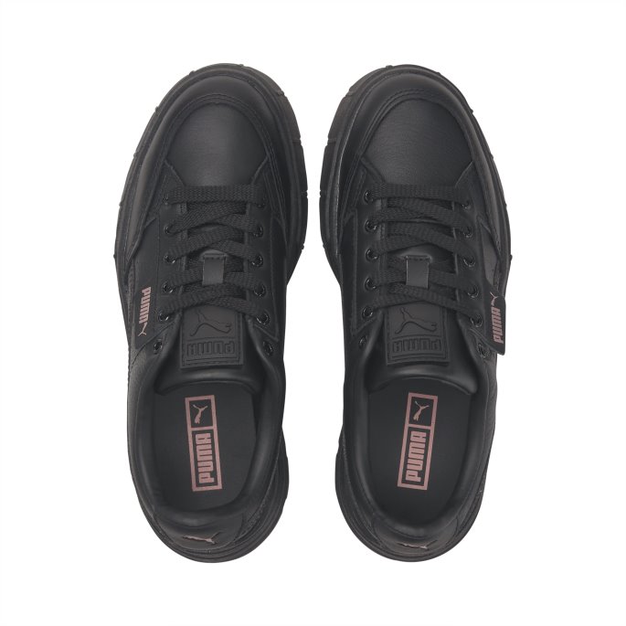 Sorte Mayze Stack Skinn Joggesko Dame Puma På Tilbud