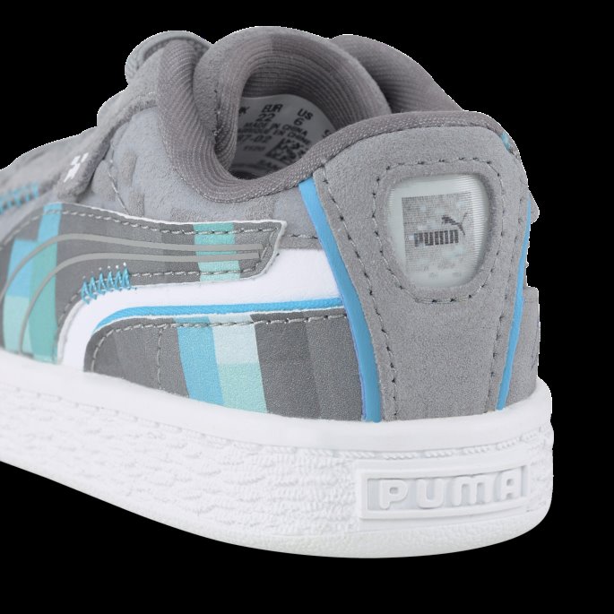 Puma På Tilbud X Minecraft Semsket Ac Babysneakers Grå Fiolett-blå Atoll