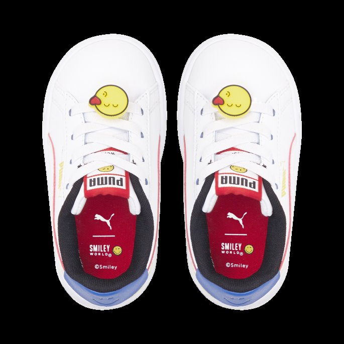 Puma På Tilbud X Smileyworld Serve Pro Småbarnssko Hvit-rød-kongelig Blå-gul